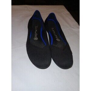 Rothy’s Women's Knit Flats Black with Contrast Trim Slip On Casual 8.5 *Snagged